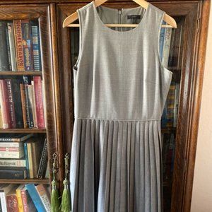 J. Crew Gray Wool Pleated and Lined Dress, Size 8
